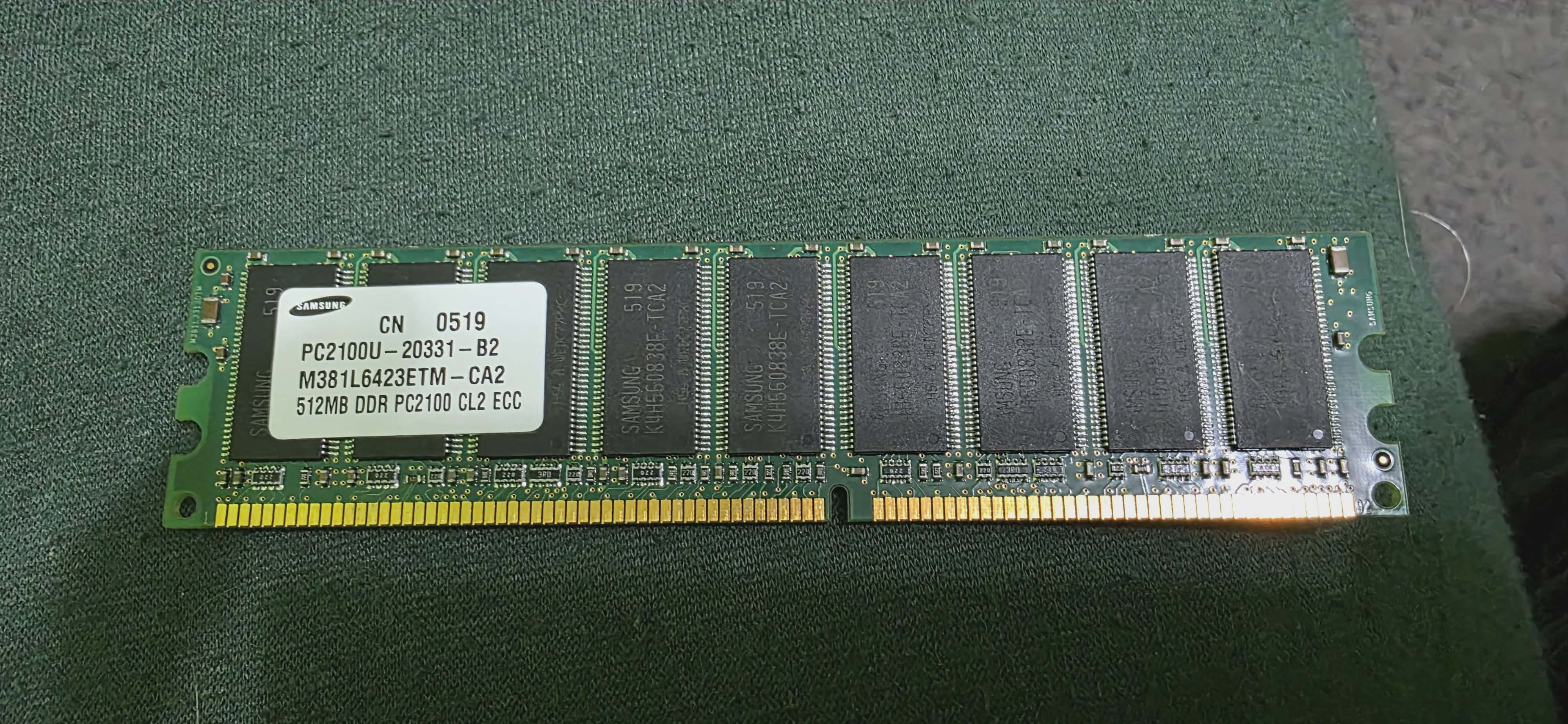 Pamięć ram Samsung 512MB DDR-266 PC2100 ECC UDIMM / RDIMM
